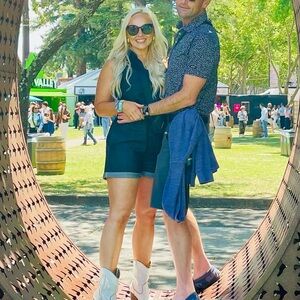 Dark thin denim romper in size Medium